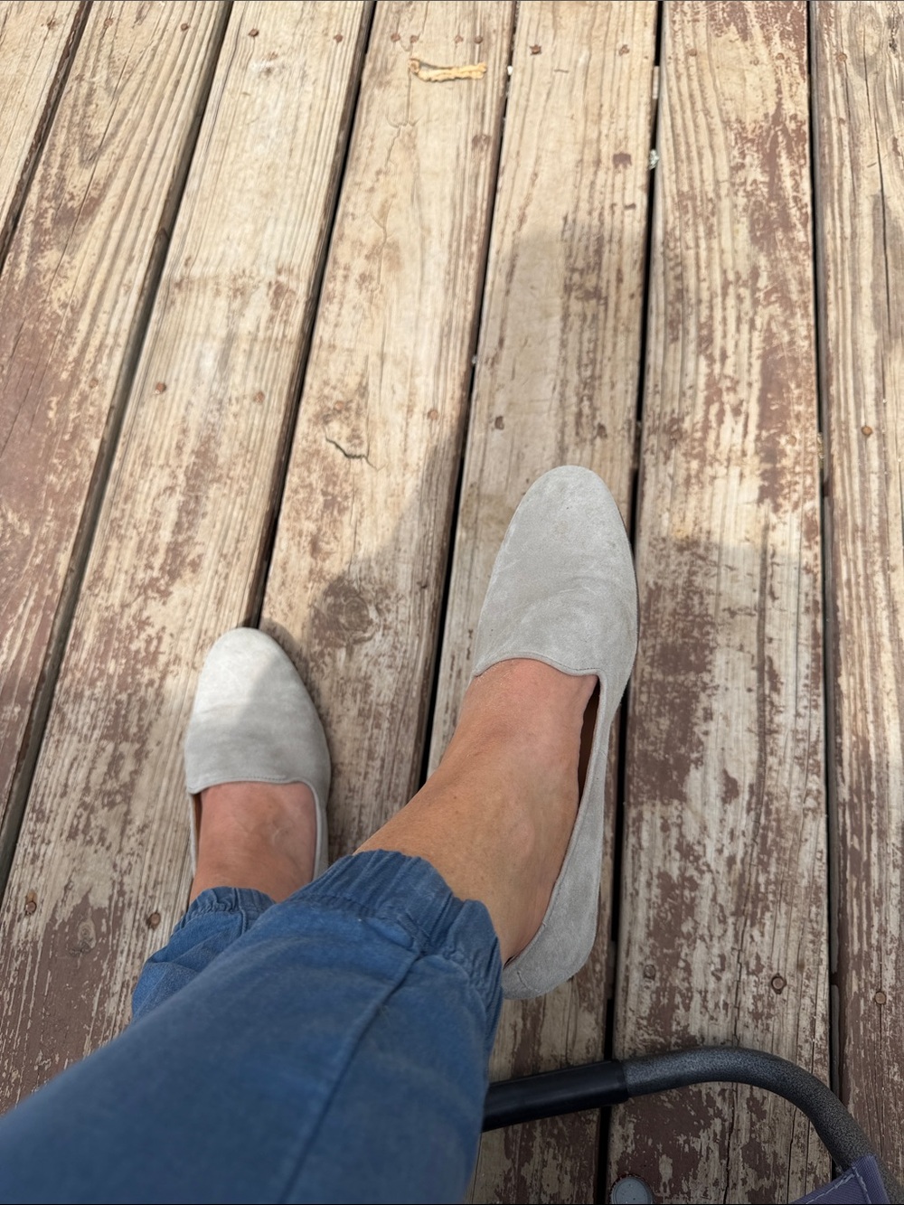 Vionic Light Gray Suede Slip-On Loafers